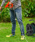 Heavy Duty Extension Cord Reel With Metal Stand Holds 500 Feet Of 6mm Cable Or Hose Open Roller Design Easy Grip Handles