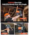 Portable Magnetic Drill Press Delivers Badass Force With A 1300 Watt Motor And Rock Solid Base That Clamps Tight At 2248 Lbf For Zero Hassle Steel Drilling Up To 1.4 Inches Thick, being used at various angles.