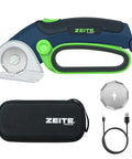 Zeite 4 V Cordless Electric Scissors Cardboard Cutter With Two Blades Storage Box Usb Charging Cable Power Rotary Cutter.