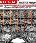 Bulk 2242-Piece Screw Set With Phillips Pan And Flat Head Machine Screws, Nuts, Washers, L-Wrenches And Tweezers For Home DIY, Electronics, Auto Repairs, And Everyday Fixes, in compartment case