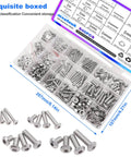 Complete 540-Piece Metric Hex Socket Head Cap Screws And Nuts Kit, M3 To M6, 8Mm To 20Mm Length, 304 Stainless Steel, shown organized
