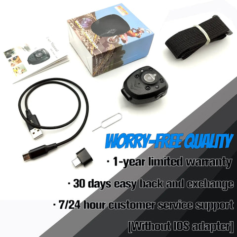 64GB Body Cam For Patrol And Everyday Use 1080P Night Vision Wearable Camera With 6 Hour Battery Life, box, cables, and accessories
