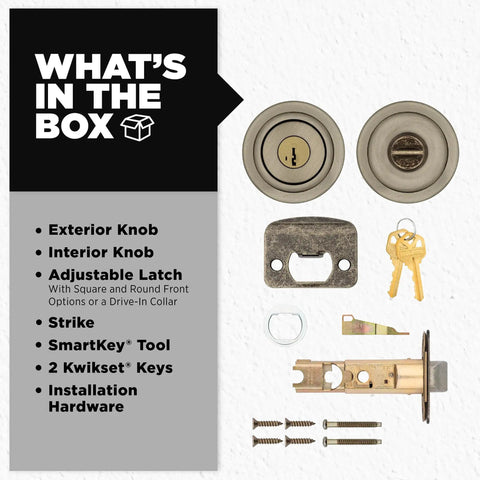 Tylo Entry Door Knob With Lock And Key For Exterior Doors Keyed Entry Handle With Parts and Installation Hardware