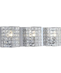 Chrome Modern LED Vanity Light Sconce, 3-Light Glass Crystal Shade, Glam Bathroom Wall Lighting for Hallway and Entryway, Energy-Efficient LED Bulbs Included