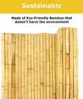 Natural Bamboo Fence Roll Panel 0.75 Inch Thick 6 Foot High By 8 Foot Long showing eco-friendly bamboo construction.