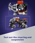 Technic Mars Crew Exploration Rover Dope Build Kit showing steering and suspension features in two views