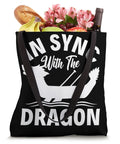 Dragon Boat Racing Tote Bag For Crews And Fans: 16x16 Carryall With Durable Black Cotton Handles, filled with groceries.