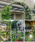Metal Garden Arch Trellis For Climbing Plants And Vines Backyard Wedding Ceremony Decor Outdoor Pergola Arbor Ready To Support Flowers Roses And Ivy, Sturdy Black Yard Arch For Patios And Gardens