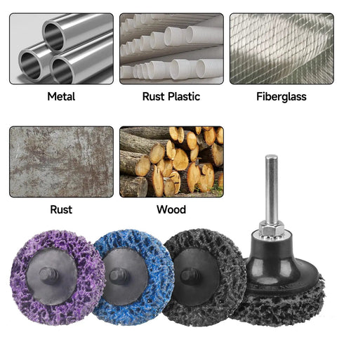 Image of 2 Inch Diamond Sanding Discs Set With Pro Grade Quick Change Roll Lock Holder For Die Grinder Surface Prep 31 Pc Mix Purple Blue Black Includes Quarter Inch Shank For Rust Paint Removal Burr Finish showing three discs in purple, blue, black for various materials.