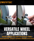 Image showing Three Pack Diamond Wheel Dresser For Bench Grinders Truing Deburring Aluminum Oxide And Silicon Carbide Wheels in use.