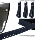 Pro Style Leather Tool Rig For Framers And Handymen With 2 Pouches And Hammer Holder Heavy Duty Multi Pocket Construction Belt