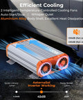 1500W Pure Sine Wave Power Inverter 12V To 120V AC With Remote displaying dual cooling fans for efficient operation.