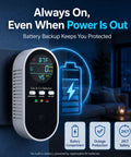 5-In-1 Air Monitor Plug-In With LED Display And Real-Time Gas Detection, Temperature And Humidity Readout, 85 dB Alarm, Black