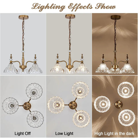 3 Light Modern Pendant Chandelier Ceiling Lamp With Glass Shade For Dining Room Kitchen Entryway Living Room Bedroom Foyer