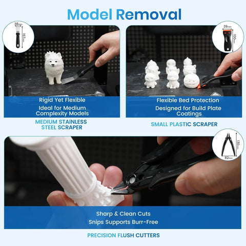 Pro Grade 84 Piece 3D Printer Tools Kit With Slotted Organizer Bag PTFE Nozzle Coating T12 Needle Files Deburring Tool for model removal