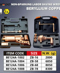 Top Shelf Beryllium Copper Nonsparking Wrench And Socket Kit For Flammable Storage Areas showcasing tools in sturdy cases.