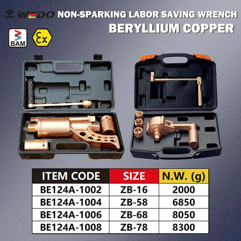 Top Shelf Beryllium Copper Nonsparking Wrench And Socket Kit For Flammable Storage Areas showcasing tools in sturdy cases.