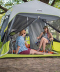 Instant Cabin Tent for 9 People, Large Multi Room Family Pop Up Shelter With 2 Minute Setup, 14 By 9 Foot Floor, open interior view