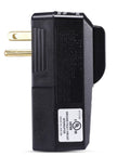 Side view of Three Prong GFI Waterproof GFCI Plug Replacement 15 Amp UL Listed For Pressure Washer Pool Pump Hair Dryer And Power Tools Quick 0.03 Second Safety Shutoff For Shock Prevention.
