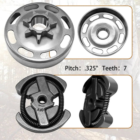 325 LP 7 Tooth Spur Rim Sprocket Kit Clutch Drum Bearing Set For Husqvarna 435 435E 440 440E Chainsaws And Jonsered CS2240 Series