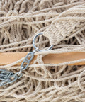 Close-up of 13 Ft Double Cotton Rope Hammock For 2 450 Lb Capacity Free Extension Chains And Tree Hooks Hand Woven Traditional Style