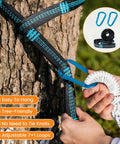 Cotton Double Hammock With 55 Inch Spreader Bar Portable Camping Hammock With Carrying Bag And Tree Straps installation