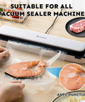 Heavy Duty Vacuum Sealer Bags For Food Storage 6x10 Inch Pint Size 100 Count Pre Cut BPA Free Textured Bags sealing salmon