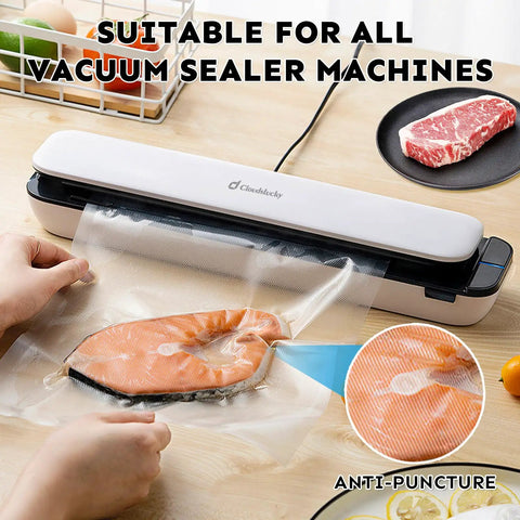 Heavy Duty Vacuum Sealer Bags For Food Storage 6x10 Inch Pint Size 100 Count Pre Cut BPA Free Textured Bags sealing salmon