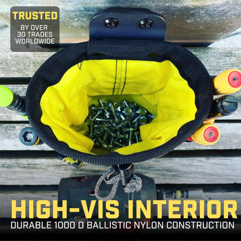 Top view of a Clip On Tool Belt Pouch With Built In Light For Electricians, HVAC Pros, Plumbers, Carpenters, And Contractors.