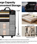 Mixi travel bag with wheels, expandable luggage in black/gray, opened to show stacked clothing and built-in side drawers