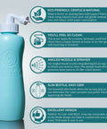 Portable Bidet For Travel Cleanup Leak Free Handheld Personal Hygiene Sprayer With Angled Nozzle 400 Ml Capacity Includes Travel Bag Eco Friendly Peri Bottle For Fresh Gentle On The Go shown with features and benefits highlighted.