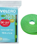 Adjustable Garden Plant Ties For Staking And Training Plants, 75 Feet Of Green Hook And Loop Tape, Reusable And Cut To Length