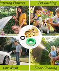 Two Pack 3/4 Inch Garden Hose Swivel Fittings, 360 Degree Male To Female Hose Adapter, No Leak Design With Four Washers And Tape, Easy Connect, Prevents Kinks, Durable Outdoor Watering Connector brass hose adapter with washers