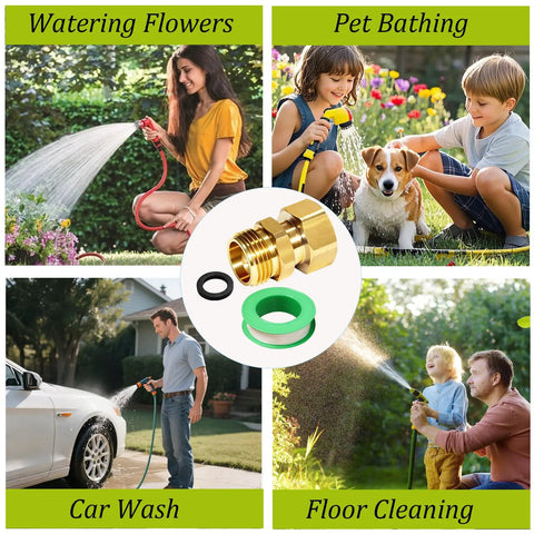 Two Pack 3/4 Inch Garden Hose Swivel Fittings, 360 Degree Male To Female Hose Adapter, No Leak Design With Four Washers And Tape, Easy Connect, Prevents Kinks, Durable Outdoor Watering Connector brass hose adapter with washers