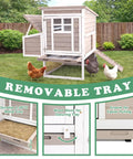 Two Story Outdoor Chicken Coop With Nesting Box And Pull Out Tray, 39.13 Inch Long Fir Wood Hen House For 1 To 3 Chickens, Slanted Roof
