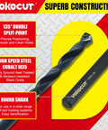 1/4 Inch By 8 Inch Long Drill Bit With Black Oxide Coating And Cobalt Alloy, showing detailed features and construction.