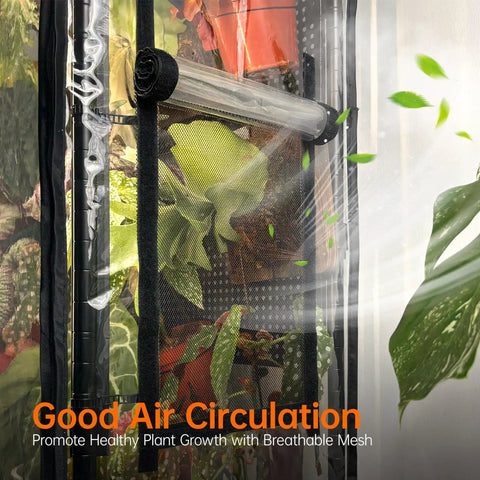 Indoor Greenhouse Cabinet With Pegboard And Grow Light Kit, 4 Pack 96W Full Spectrum Plant Lights, Perfect For Indoor Plants And Foliage, Measures 35.4 X 13.8 X 71 Inches