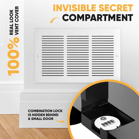 Hidden Wall Safe With Air Vent Cover And Easy Install Combination Lock Fits Between 16 Inch Studs for discreet money storage in home