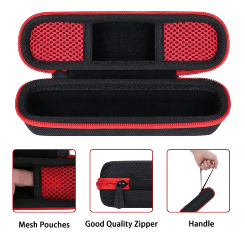 Inside view of Heavy Duty Hard Shell Protective Case For Rechargeable 4V Cordless Screwdriver with mesh pouches and zipper.
