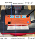 Electric Work Positioner Truck With 330 Lb Capacity And 67 Inch Lift Height Chain Pulled Lift control panel with labels