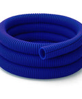 Coiled Split Wire Loom Tubing Made From Polyethylene Corrugated Flexible Conduit For Easy Cable Management Two Inch Nominal Size Fifty Feet Length Blue Color RoHS Compliant DIY Friendly Auto Marine Home Wiring Projects