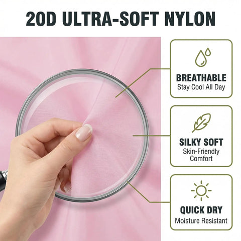 Close-up of pink 20D ripstop nylon used in Ultralight Camping Hammock With 600 Lb SGS Certified Capacity
