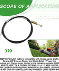 Clutch Cable For 17 Inch Rear Tine Tillers Replaces 532110675 110675X Craftsman Husqvarna AYP 917 and lawn mower in use