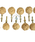 12 Pack Nautical Jute Rope Cabinet Knobs Set For Beachy Coastal Home Decor Easy Install Drawer Pulls And Door Handles Handmade Rope Knot Cabinet Hardware Perfect For Cabinets Dressers And Cupboards, 12 jute rope knobs with screws