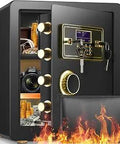Massive Home Safe Box With Fireproof And Waterproof Build Digital Keypad LCD Display Large 2.2 Cubic Capacity open with valuables