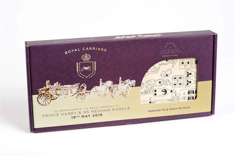 Royal Carriage 3D Wooden Model Kit For Self Assembly, educational craft set box with wooden carriage parts