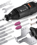 Powerful Chainsaw Sharpener Kit With 180W Motor And 5 Speed Settings 8000 To 35000 RPM Includes 6 Diamond Wheels Angle Guide Wrench And Storage Case For Quick Outdoor Garden Tool Sharpening