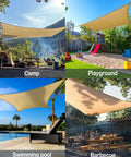 Rectangle Sun Shade Sail 10 By 13 Permeable Canopy Yellow Outdoor Shade for Patio Garden Backyard Deck Blocks Up To 95 Percent UV