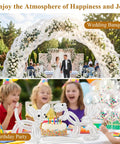 Massive Balloon Arch Kit With 100 Long Skinny Latex Twisting Strips Plus Heavy Duty Plastic Clips For Birthday Weddings And Epic Party Backdrops, white balloon arch at wedding and birthday party