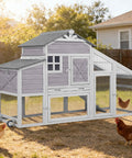 Movable Chicken Coop With Wheels For Easy Backyard Maneuvering No Hassle Setup Large Wooden Hen House with chickens outside